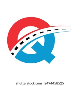 Erste Straße Logo kombiniert mit Buchstabe Q Vektorgrafik Vorlage