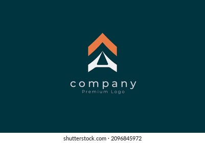 Initial A Roof Logo. minimalist letter A with roof design logo. vector illustration