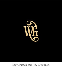 anfängliches königliches Konzept WG Monogramm modernes Logo Buchstabe Barock Stil Design