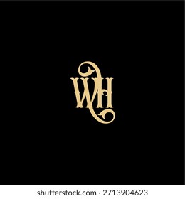 original königliches Konzept WH Monogramm modernes Logo Buchstabe Barock Stil Design