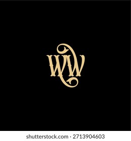 anfängliches königliches Konzept WW Monogramm modernes Logo Buchstabe Barock Stil Design