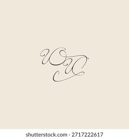 desenho real inicial monograma UU conceito elegante logotipo letra curva estilo minimalista