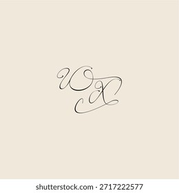 anfängliches königliches Design UX Monogramm elegantes Konzept Logo Buchstabe minimalistischer Stil Kurve