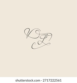 projeto real inicial monograma VF conceito elegante logotipo letra curva estilo minimalista