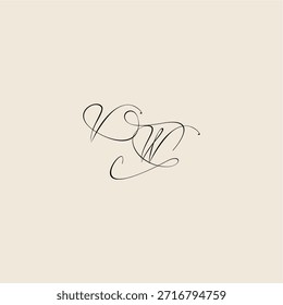 initial royal design VW monogram elegant concept logo letter minimalist style curve