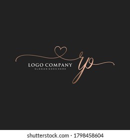 Monograma inicial de belleza RP y diseño elegante de logotipo, logotipo de escritura a mano de firma inicial, boda, moda, floral y botánica con plantilla creativa.
