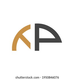 Initial RP Letter Logo Design with white background