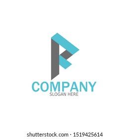 Initial R,P Logo monogram design template. Simple flat shape style modern logo.