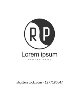 Initial RP Logo Template. Minimalist letter logo template design