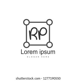 Initial RP Logo Template. Minimalist letter logo template design