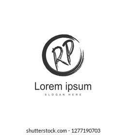 Initial RP Logo Template. Minimalist letter logo template design