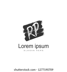 Initial RP Logo Template. Minimalist letter logo template design