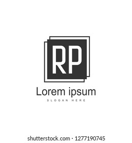 Initial RP Logo Template. Minimalist letter logo template design