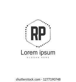 Initial RP Logo Template. Minimalist letter logo template design