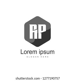 Initial RP Logo Template. Minimalist letter logo template design