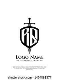 initial RQ letter with shield style logo template vector