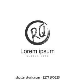 Initial RQ Logo Template. Minimalist letter logo template design