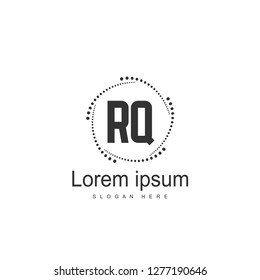 Initial RQ Logo Template. Minimalist letter logo template design