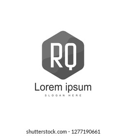 Initial RQ Logo Template. Minimalist letter logo template design