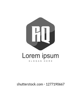Initial RQ Logo Template. Minimalist letter logo template design