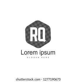 Initial RQ Logo Template. Minimalist letter logo template design