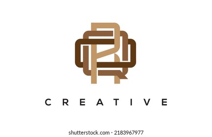 Logotipo del Monograma de las letras iniciales RQO. Ilustración vectorial de las letras modernas creativas.