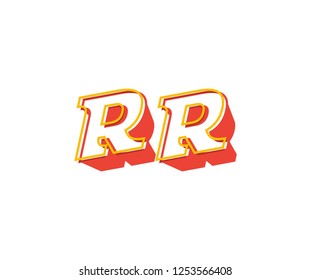 Initial RR Letter Creative 3D Style Logotype