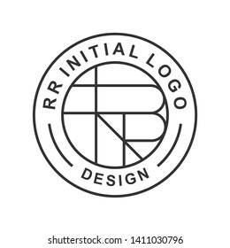 Initial RR logo design emblem simple