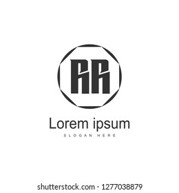 Initial RR Logo Template. Minimalist letter logo template design