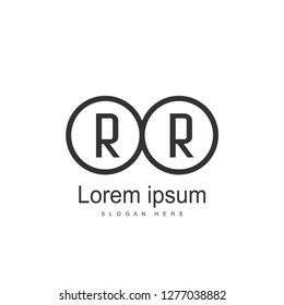 Initial RR Logo Template. Minimalist letter logo template design