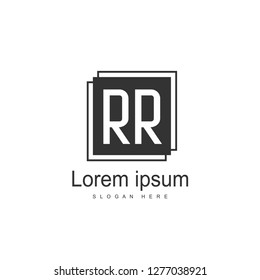 Initial RR Logo Template. Minimalist letter logo template design