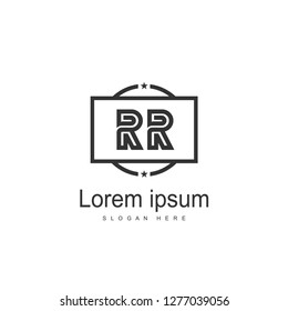 Initial RR Logo Template. Minimalist letter logo template design