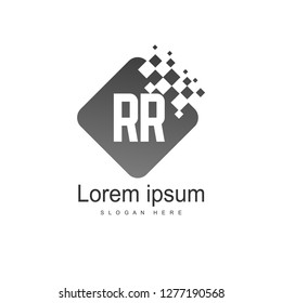 Initial RR Logo Template. Minimalist letter logo template design