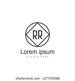 Initial RR Logo Template. Minimalist letter logo template design