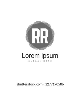 Initial RR Logo Template. Minimalist letter logo template design