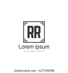 Initial RR Logo Template. Minimalist letter logo template design