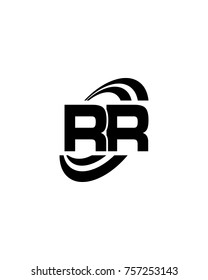 initial RR swoosh ring company logo black