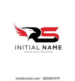 Initial RS eagle logo vector design