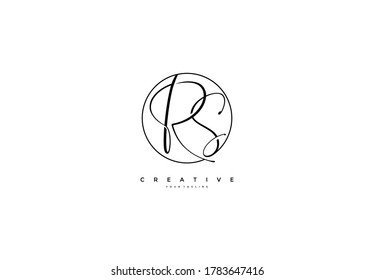 Initial RS Inside Simple Shape Circle Signature Logotype