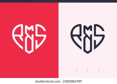 anfängliche RS-Buchstaben mit rotem Herzen und Logo-Symbol-Monogramm-Konzept