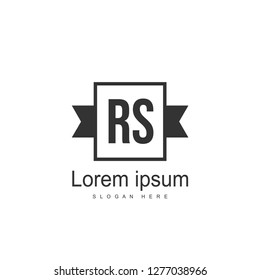 Initial RS Logo Template. Minimalist letter logo template design