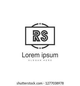 Initial RS Logo Template. Minimalist letter logo template design