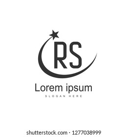 Initial RS Logo Template. Minimalist letter logo template design