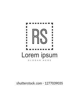Initial RS Logo Template. Minimalist letter logo template design