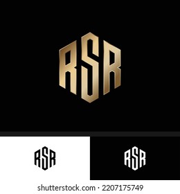 RSR inicial, la idea era usar formas geométricas para transmitir un mensaje de movimiento y precisión, el logotipo de promoción de marca de letras iniciales del vector.