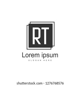 Initial RT Logo Template. Minimalist letter logo template design