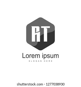 Initial RT Logo Template. Minimalist letter logo template design