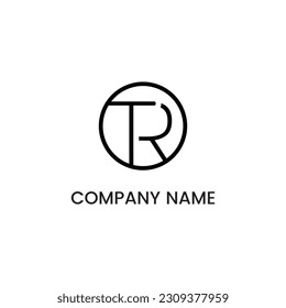 Initial RT or TR Letter Minimalist Company Logo Design