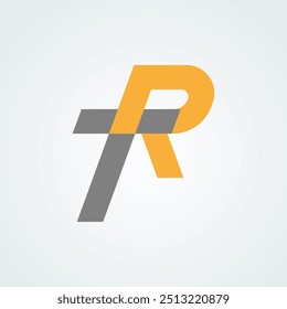 Conception initiale du logo RT ou TR, lettre monogramme R avec combinaison T, illustration vectorielle
