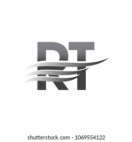 Initial RT wing logo, grey color vector logotype, logo for company name business and company identity.
